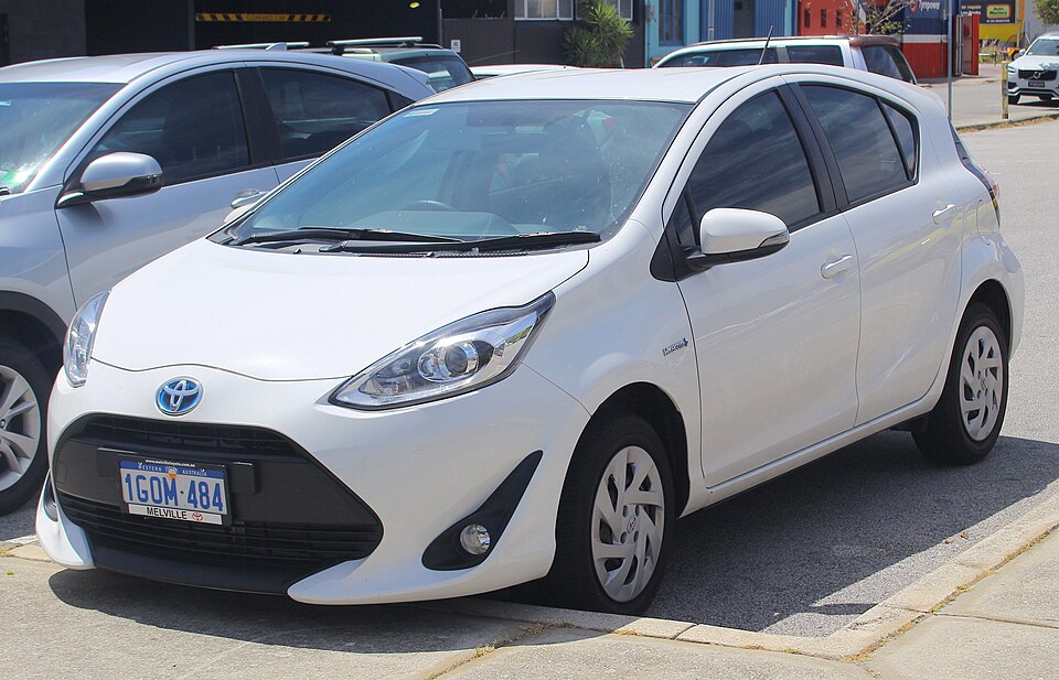 Toyota Prius C — photograph via Wikimedia Commons